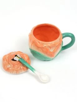 Rose Shape With Mug With Lid And Spoon -Home Essentials Shop IMG 9108 Edit new