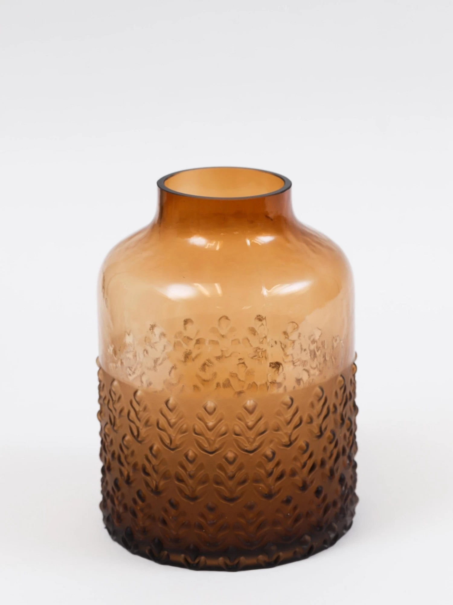 Amber Glass Textured Vase (2 Sizes) 6 Amber Glass Textured Vase (2 Sizes) - Image 4