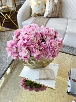 19" Real Touch Pink Hydrangea Stem