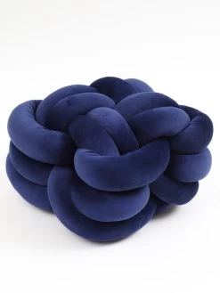 Royal Blue Velvet Knot Pillow -Home Essentials Shop IMG 9496 Edit new