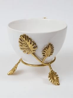 White Ceramic Bowl With Gold Leaf Details (2 Sizes) -Home Essentials Shop IMG 9556 67b5ad88 97be 4feb aca9 552da7f633a7 new