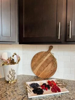 White Ceramic Tray With Gold Textured Design Handles " From Pops Of Color Home Collection" -Home Essentials Shop PhotoFeb02 104445AM new