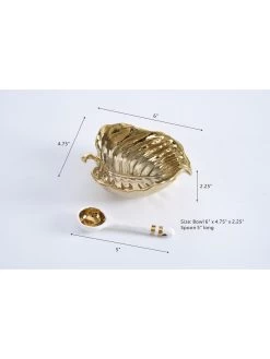 Gold Leaf Snack Bowl And Spoon Set -Home Essentials Shop SET 2013 new