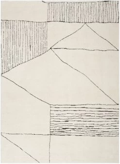 Modern Comfort Area Rug - Ivory Black Style 1