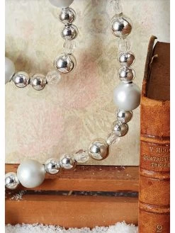 6' Silver Glass Bead Garland