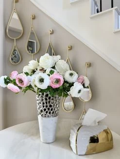 Textured Design Vase With White Marble Base (2 Colors) "From Pops Of Color Home Collection" -Home Essentials Shop image00006 new