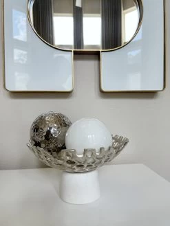 Textured Design Bowl With White Marble Base (2 Colors) "From Pops Of Color Home Collection" -Home Essentials Shop image00010 new