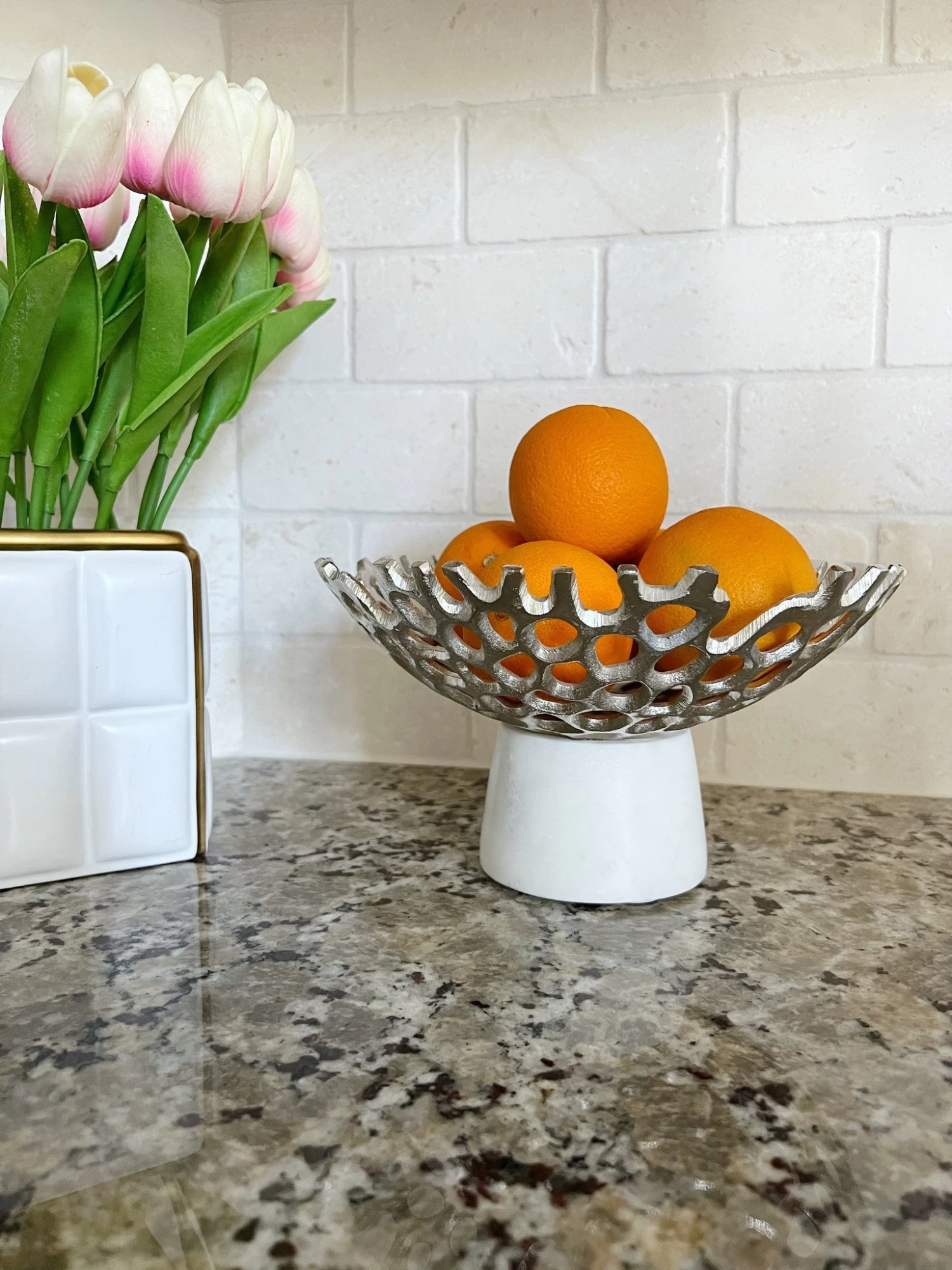 Textured Design Bowl With White Marble Base (2 Colors) "From Pops Of Color Home Collection" 9 Textured Design Bowl With White Marble Base (2 Colors) "From Pops Of Color Home Collection" - Image 7