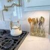 Hammered Glass Silverware Holder W/ Gold Leaf Detail -Home Essentials Shop image 00fd3708 0cdb 4ddb 8103 f787343dff72 new