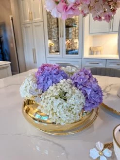 Large Gold Metal Round Bowl Vase From The White Jeweled Flower Collection -Home Essentials Shop image 0727532e a959 46db 84ed 02e9c552ae32 new 1