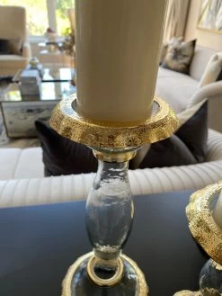 Glass Candle Holders With Gold Ruffle Detail (2 Sizes) 17 Glass Candle Holders With Gold Ruffle Detail (2 Sizes) -Home Essentials Shop image 0842dfbf 0228 4544 ae7a b1a6cb951a6d new