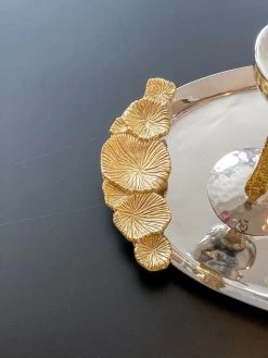 Silver Oval Tray With Gold Floral Handles -Home Essentials Shop image 089f2402 4fc3 4163 bf68 dc0ff878a001 new