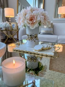 White Ceramic Vase With Stunning Gold Floral Detailed Center -Home Essentials Shop image 0a8e1924 f10f 4a1e 9b77 88524a2ff10a new 1