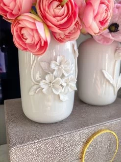 Mini White Vases W/ Floral Detail (Set Of 2) 7 Mini White Vases W/ Floral Detail (Set Of 2) -Home Essentials Shop image 0dfd6598 861c 4f15 b698 aa23a327873b new 1
