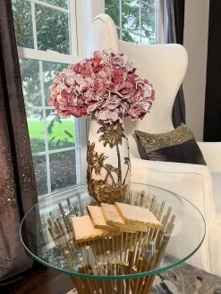 White Porcelain Vase With Gold Tree Design