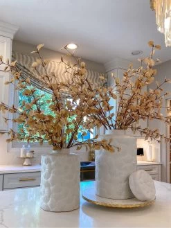 Patterned White Jar With Lid (2 Sizes)