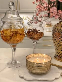 Glass Stem Jar (2 Sizes) -Home Essentials Shop image 17cc1567 eb2f 4689 a1cd 639fae957f6d new 1