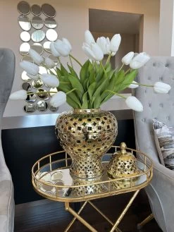 Gold Pierced Patterned Ginger Jar (2 Sizes)