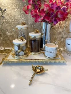 Gold Or Silver Canisters With Floral Lotus Lid (2 Colors) -Home Essentials Shop image 1dedb8b0 7b97 4eee 8b89 9e038c565f69 new