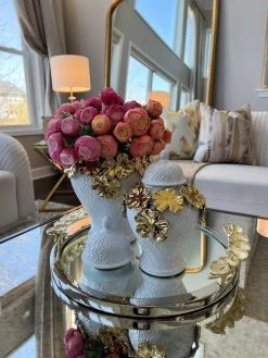 White Textured Ginger Jar With Gold Floral Design (3 Sizes) -Home Essentials Shop image 23a22964 3b07 4e48 82e6 448e507ea6b0 new