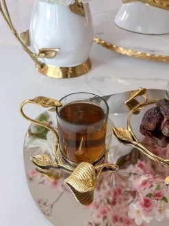Silver Metal Oval Tray With Gold Leaf Details And A Glass Mug & Dome -Home Essentials Shop image 27721fff c12f 46a8 a584 f4fa1c78ba7f new
