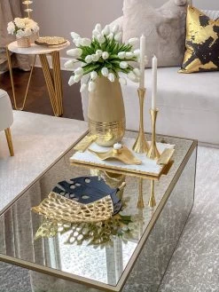 Black And Gold Decorative Leaf Plate