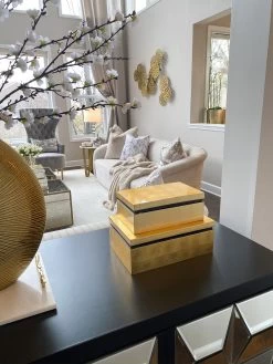 Gold Leaf Lacquer Decorative Box (2 Sizes)