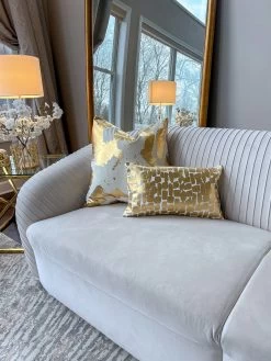 Becca Ivory And Gold Pillow - 14" X 20" -Home Essentials Shop image 2fa65cd6 714c 4893 af40 73a07e02ed6e new