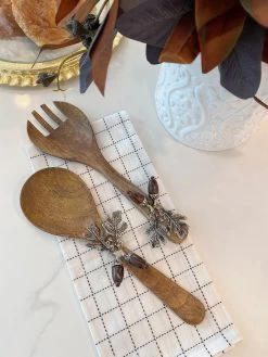 Silver Acorn Detailed Mango Wood Servers