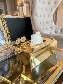 Gold Tissue Box Cover From The Julia Flower Collection -Home Essentials Shop image 301cfec5 61f1 4414 ae6b 2be16bedc239 new