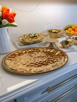 Gold Wavy Beaded Serving Bowl -Home Essentials Shop image 370a1397 0d3a 460c af7a 4576947870df new