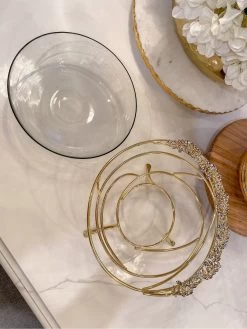 Jeweled Edge Bowl With Glass Insert (2 Colors) -Home Essentials Shop image 379abe3a bb2f 4f61 acfe b0df39f3a583 new 1