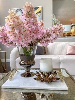 Smoked Stem Vase W/ Textured Detail