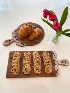 Mango Wood Scroll Handle Serving Trays (2 Styles)