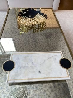 Marble Footed Tray W/ Black Circles -Home Essentials Shop image 3fcee24f 3ba8 47a4 b4bb 377a348228a7 new