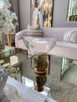 Gold Geode Base Pedestal Bowl -Home Essentials Shop image 408c2430 f1c0 491c be3a f54832580ce3 new