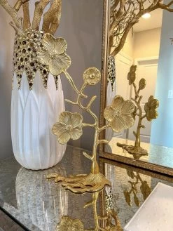 Decorative Gold Floral Branch Sculpture