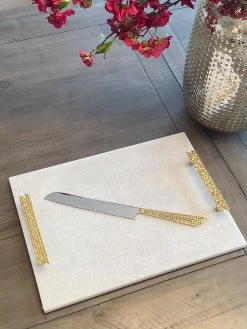 White Marble Tray With Gold Mosaic Handles -Home Essentials Shop image 46935da8 bcef 4bd6 b5a6 52ab01681794 1