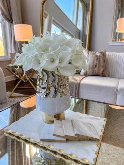 White Ceramic Vase With Gold Circle Design 9 White Ceramic Vase With Gold Circle Design -Home Essentials Shop image 48ced96d c659 403f 86c6 99e342464ba4 new