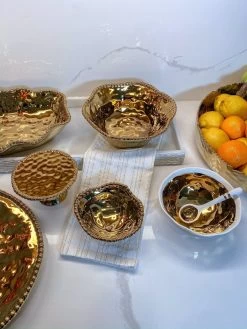 Gold And White Snack Bowl And Spoon Set -Home Essentials Shop image 4c126f21 af5a 44a5 ab55 c5ca67980f98 new