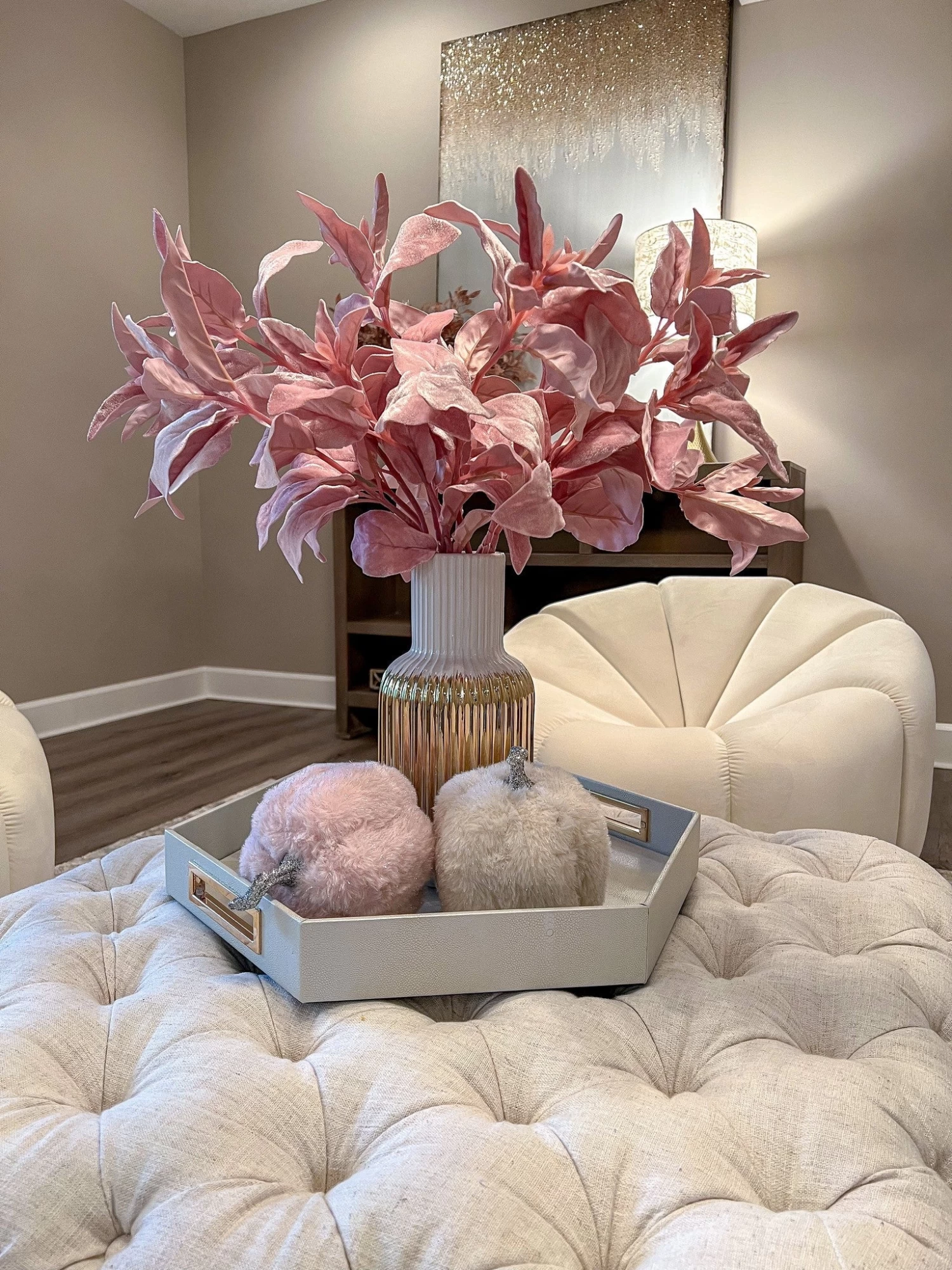 White And Gold Porcelain Striped Vase (2 Sizes) 9 White And Gold Porcelain Striped Vase (2 Sizes) - Image 7