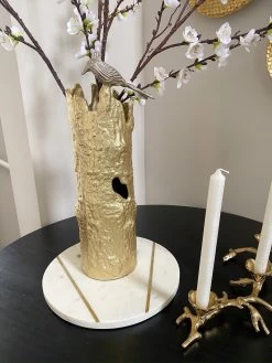 Gold Metal Tree Trunk Vase With Silver Bird -Home Essentials Shop image 55925a81 b724 436b 8278 8ecfbafa872e new 1