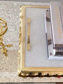 Large Rectangular Marble Tray With Gold Metal Handles And Gold Ruffle Border -Home Essentials Shop image 57e51efa 61ae 4b1a b186 c69e0bcfab97 new