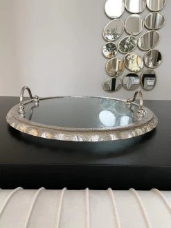 Large Round Glass Tray With Silver Handles And Ruffled Edge -Home Essentials Shop image 59e42930 be48 4d00 920f cea0682fddfb new 1
