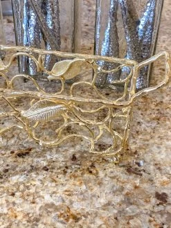 Hammered Glass Silverware Holder W/ Gold Leaf Detail -Home Essentials Shop image 5b16da4c 9063 4de0 beed 4c30962bea65 new