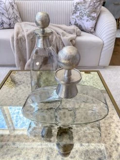 Glass Bottle With Silver Ball Stopper (2 Sizes) -Home Essentials Shop image 5f36fa6b ff3a 40c9 a14a 3d3f78abd71b new