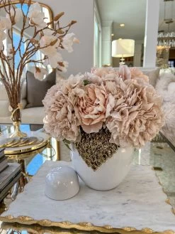 White Vase With Gold Textured Detailed Design