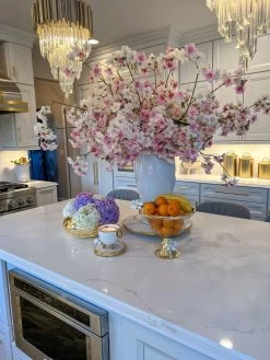 Large Gold Metal Round Bowl Vase From The White Jeweled Flower Collection -Home Essentials Shop image 63a28e85 16e2 4c04 b4a6 32324ec14ca6 new 1