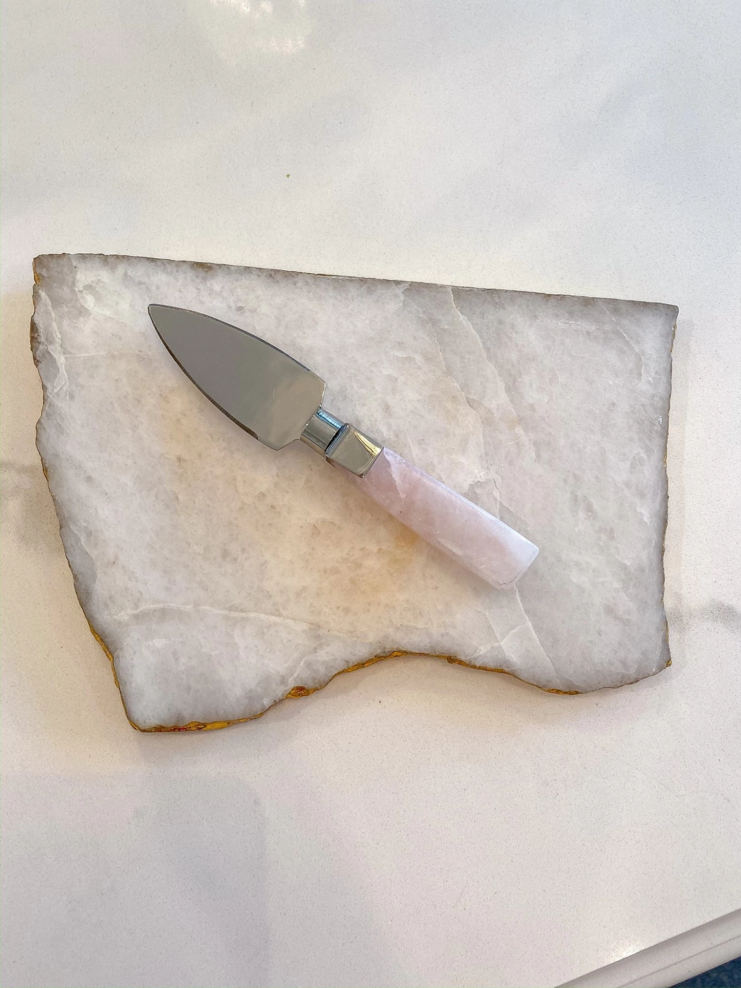 Gold Edge Agate Trivet With Knife 8 Gold Edge Agate Trivet With Knife - Image 6