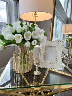 Glass Hurricane/Faux Floral Vase With Gold Twig Design (3 Sizes) -Home Essentials Shop image 692631fa 1ce5 4062 9559 5842996d1f0c 1